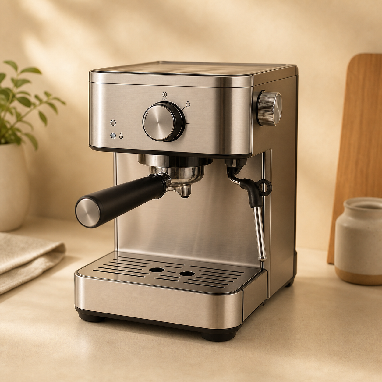 Breville Bambino compact espresso machine, our top pick for beginners