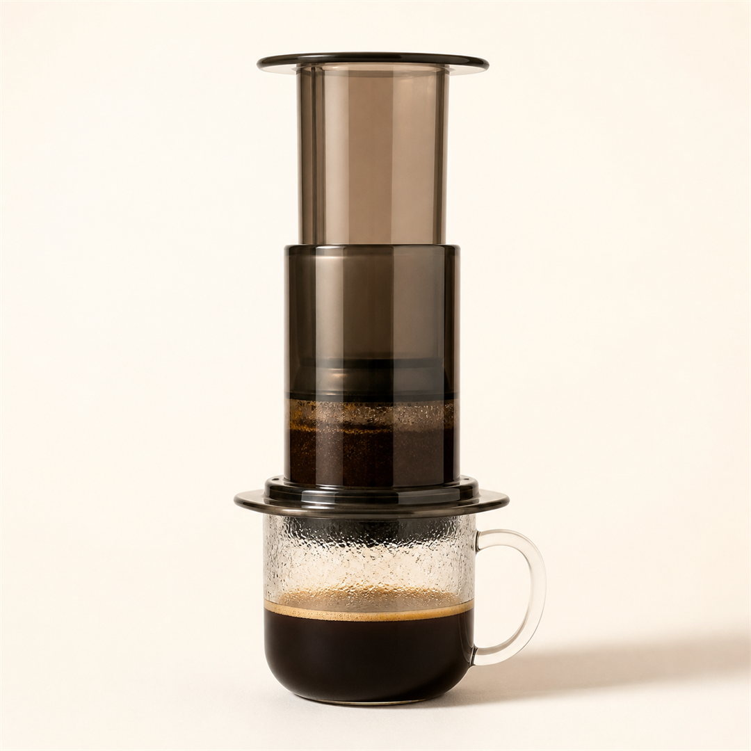 AeroPress Original, our recommended beginner brewer for espresso-style coffee without a machine